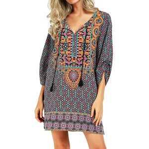 NWT Urban Coco Boho Mini w/ Ruched Sleeves & Tie